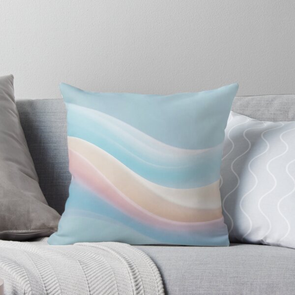 Item preview, Smooth pastel abstract waves in blue pink and cream tones with soft flowing curves and gentle gradient designed and sold by Mimoshi ⭐⭐⭐⭐⭐.