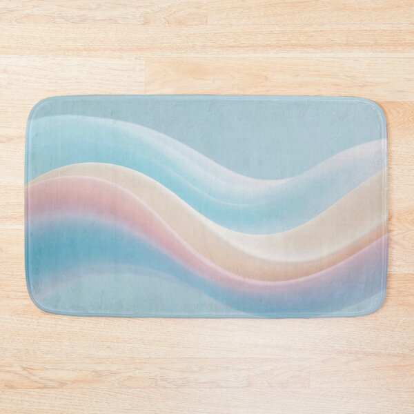 Item preview, Smooth pastel abstract waves in blue pink and cream tones with soft flowing curves and gentle gradient designed and sold by Mimoshi ⭐⭐⭐⭐⭐.