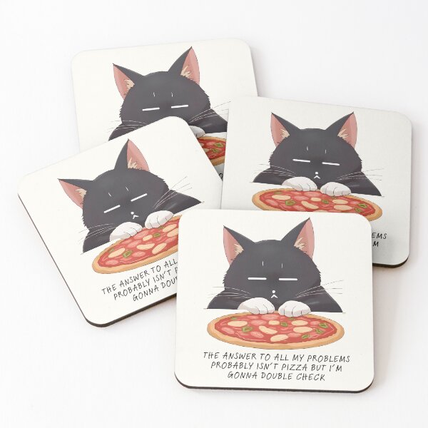 Item preview, Problem Solving Cat Loves Pizza designed and sold by softnotestoyou.