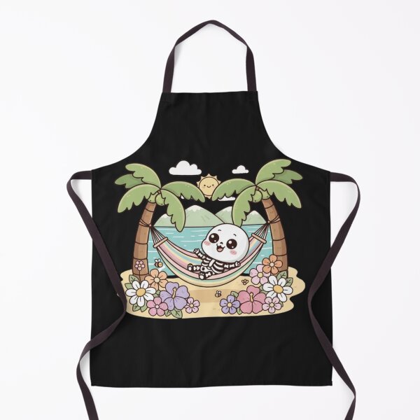Item preview, Cute Skeleton Chilling in Hammock with Flowers – Kawaii Summer Cartoon Design designed and sold by ColorSplash123.