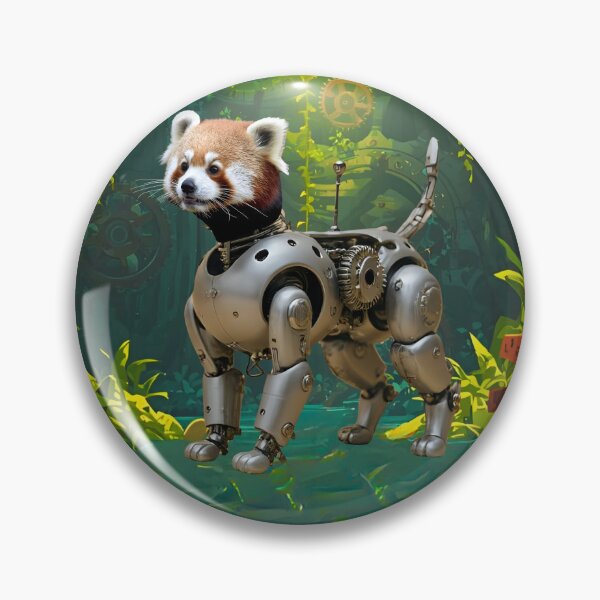 Item preview, Steampunk Cyborg Red Panda – Mechanical Red Panda Illustration designed and sold by WildPawPrint.