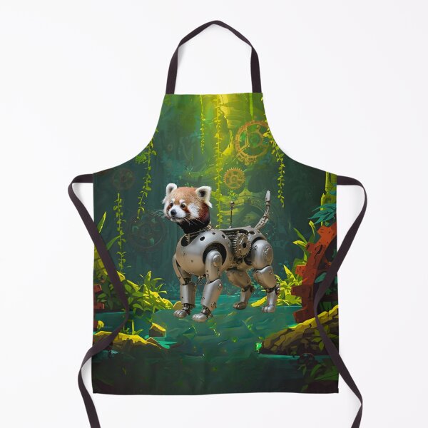 Item preview, Steampunk Cyborg Red Panda – Mechanical Red Panda Illustration designed and sold by WildPawPrint.