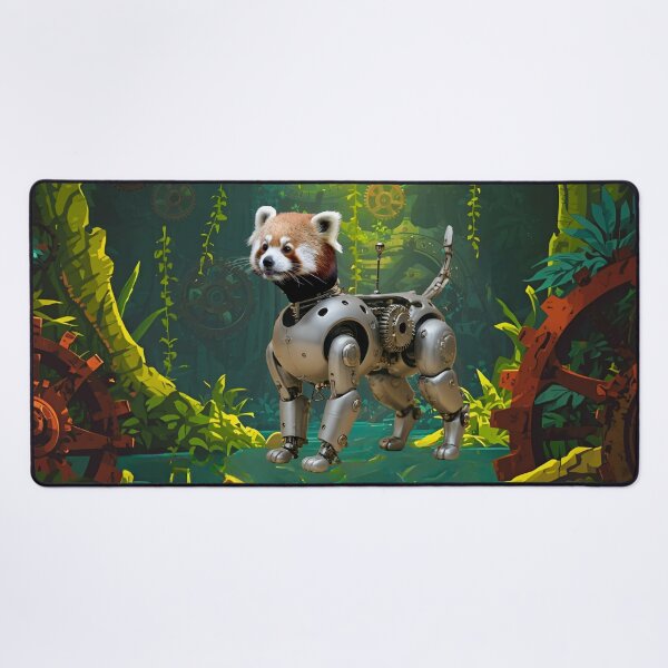 Item preview, Steampunk Cyborg Red Panda – Mechanical Red Panda Illustration designed and sold by WildPawPrint.