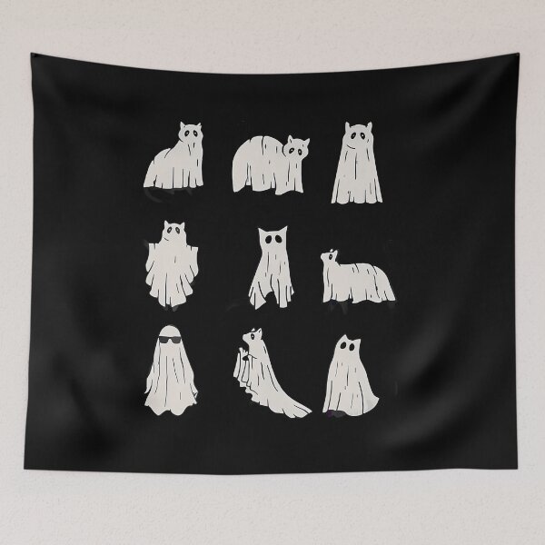 Item preview, Cute Ghost Cat Funny Halloween Outfit Costumes designed and sold by WalickiTwish.
