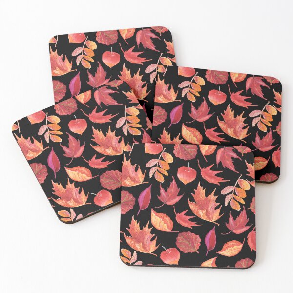 Item preview, Autumn Leaves Watercolor Design Graphic T-Shirt - Cozy Fall Pattern with Red and Orange Leaves designed and sold by FestivityFinds.