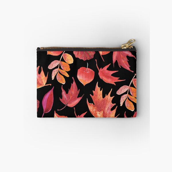 Item preview, Autumn Leaves Watercolor Design Graphic T-Shirt - Cozy Fall Pattern with Red and Orange Leaves designed and sold by FestivityFinds.