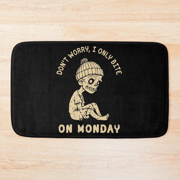 Item preview, Funny Zombie Quote | Don’t Worry I Only Bite on Monday | Tired Zombie Cartoon | Monday Joke Horror Illustration designed and sold by DigitalFhaiz.