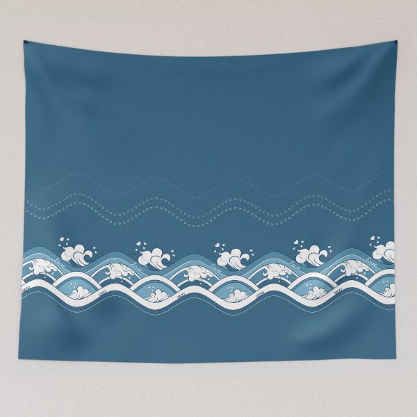 Item preview, Swirling waves adorned with heart-shaped bubbles and the word "love". designed and sold by JohanaStyle.