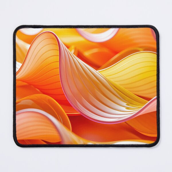 Item preview, Vibrant orange and yellow abstract curved ribbons with smooth flowing lines and glossy light reflective surface design designed and sold by Mimoshi ⭐⭐⭐⭐⭐.