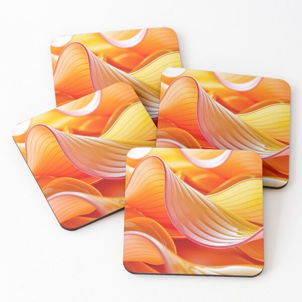 Item preview, Vibrant orange and yellow abstract curved ribbons with smooth flowing lines and glossy light reflective surface design designed and sold by Mimoshi ⭐⭐⭐⭐⭐.