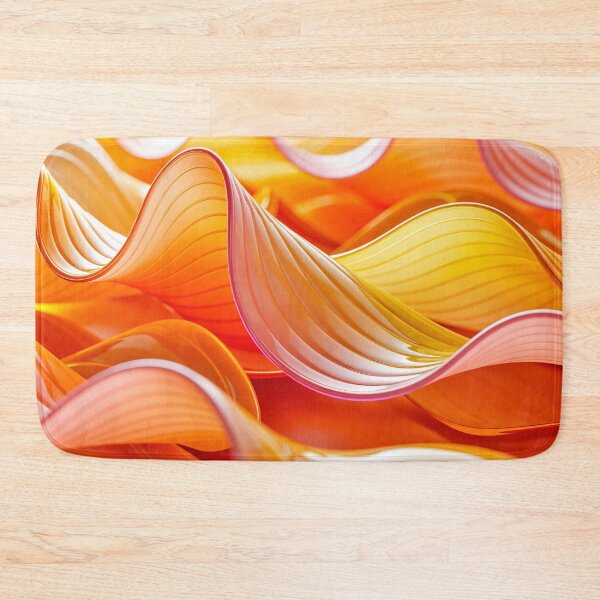 Item preview, Vibrant orange and yellow abstract curved ribbons with smooth flowing lines and glossy light reflective surface design designed and sold by Mimoshi ⭐⭐⭐⭐⭐.