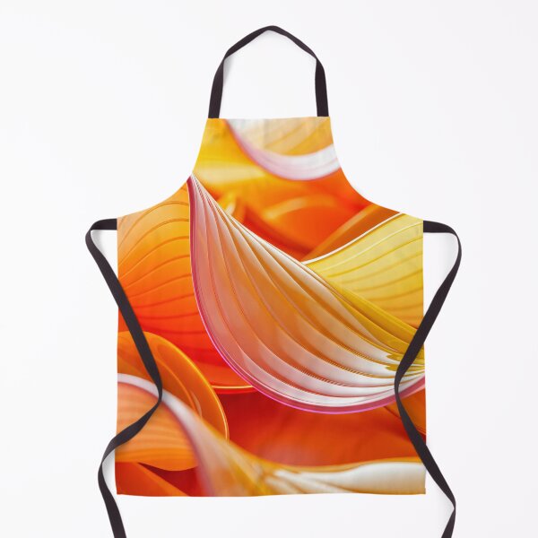 Item preview, Vibrant orange and yellow abstract curved ribbons with smooth flowing lines and glossy light reflective surface design designed and sold by Mimoshi ⭐⭐⭐⭐⭐.