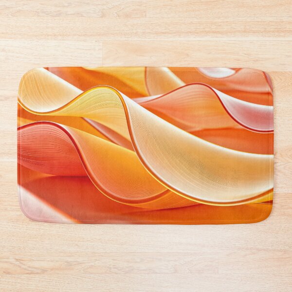Item preview, Vibrant orange and yellow abstract flowing ribbons with smooth curves and soft glowing light artistic background designed and sold by Mimoshi ⭐⭐⭐⭐⭐.
