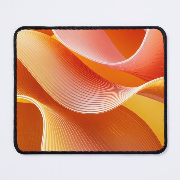 Item preview, Vibrant orange and yellow curved abstract ribbons with fine textured lines and smooth flowing wave motion design designed and sold by Mimoshi ⭐⭐⭐⭐⭐.