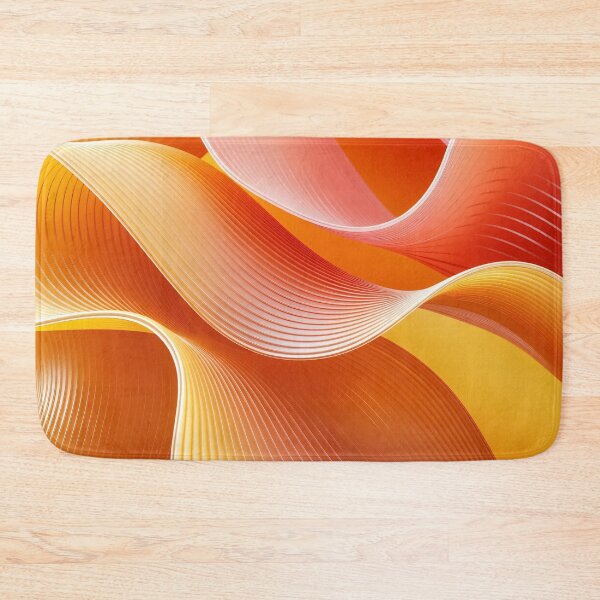Item preview, Vibrant orange and yellow curved abstract ribbons with fine textured lines and smooth flowing wave motion design designed and sold by Mimoshi ⭐⭐⭐⭐⭐.
