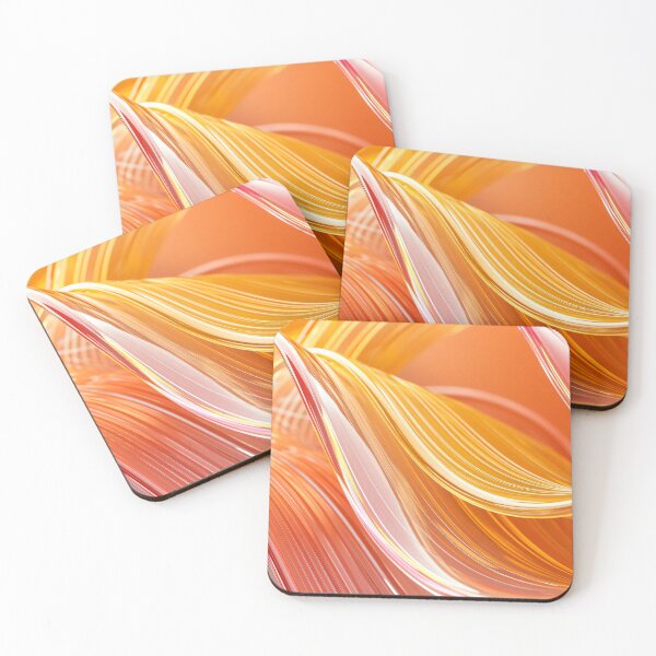 Item preview, Vivid orange and yellow glossy flowing ribbons with curved reflective lines and smooth abstract wave motion design designed and sold by Mimoshi ⭐⭐⭐⭐⭐.