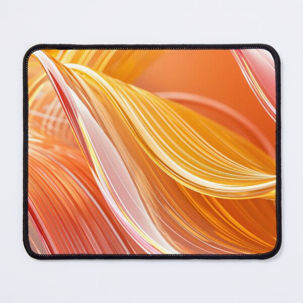 Item preview, Vivid orange and yellow glossy flowing ribbons with curved reflective lines and smooth abstract wave motion design designed and sold by Mimoshi ⭐⭐⭐⭐⭐.