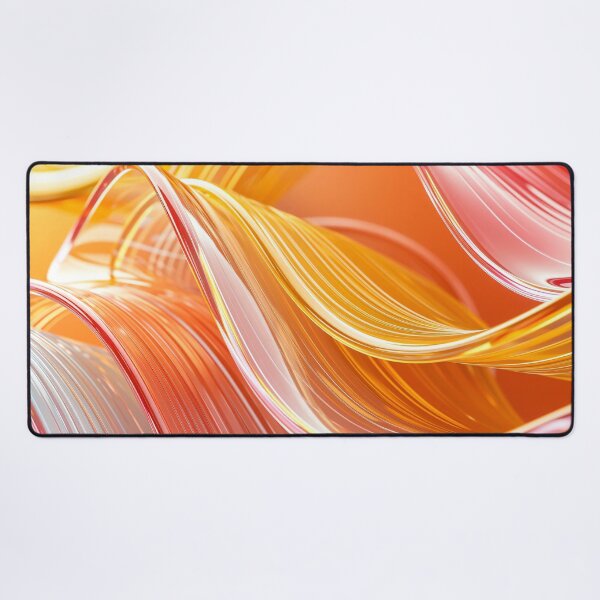Item preview, Vivid orange and yellow glossy flowing ribbons with curved reflective lines and smooth abstract wave motion design designed and sold by Mimoshi ⭐⭐⭐⭐⭐.