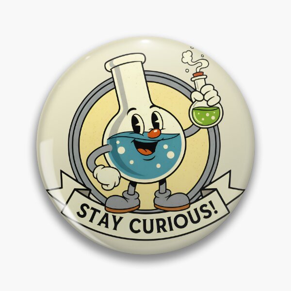 Item preview, Stay Curious - Vintage Cartoon Science Flask Design designed and sold by Imaginationbeyond.