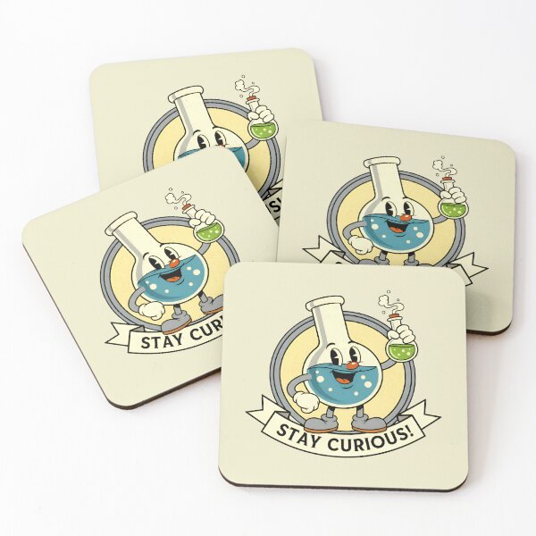 Item preview, Stay Curious - Vintage Cartoon Science Flask Design designed and sold by Imaginationbeyond.