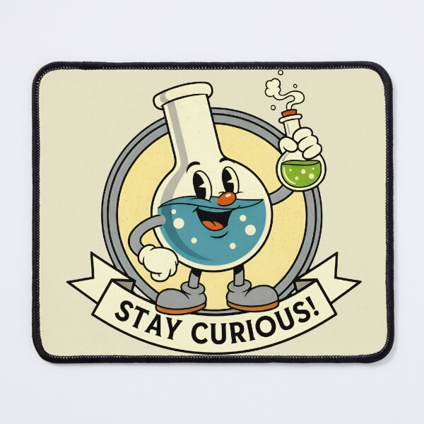 Item preview, Stay Curious - Vintage Cartoon Science Flask Design designed and sold by Imaginationbeyond.