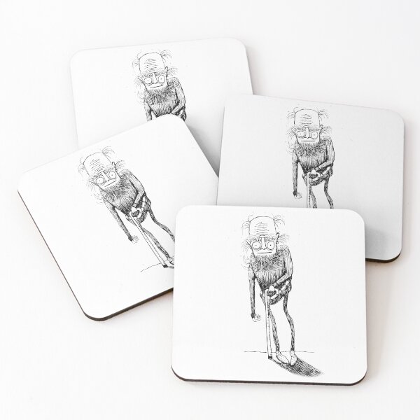 Item preview, Old Man With Cane Cartoon Sketch designed and sold by NatKrajcik.