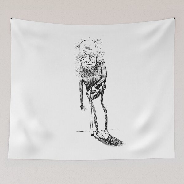 Item preview, Old Man With Cane Cartoon Sketch designed and sold by NatKrajcik.