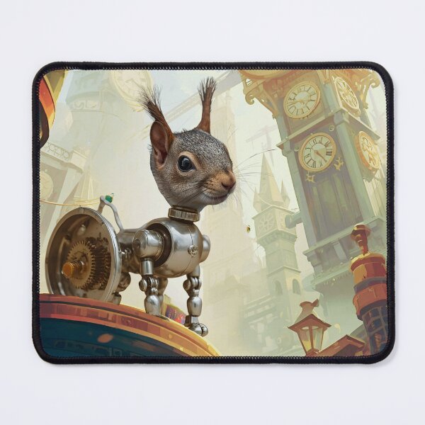 Item preview, Steampunk Cyborg Squirrel – Mechanical Rodent Illustration designed and sold by WildPawPrint.