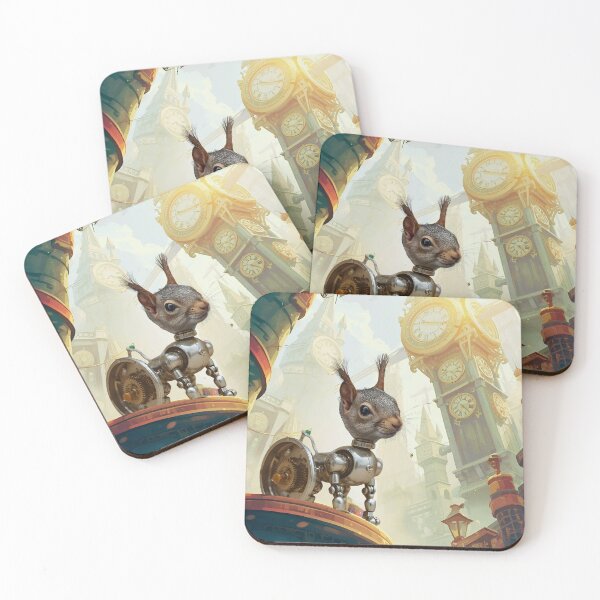 Item preview, Steampunk Cyborg Squirrel – Mechanical Rodent Illustration designed and sold by WildPawPrint.