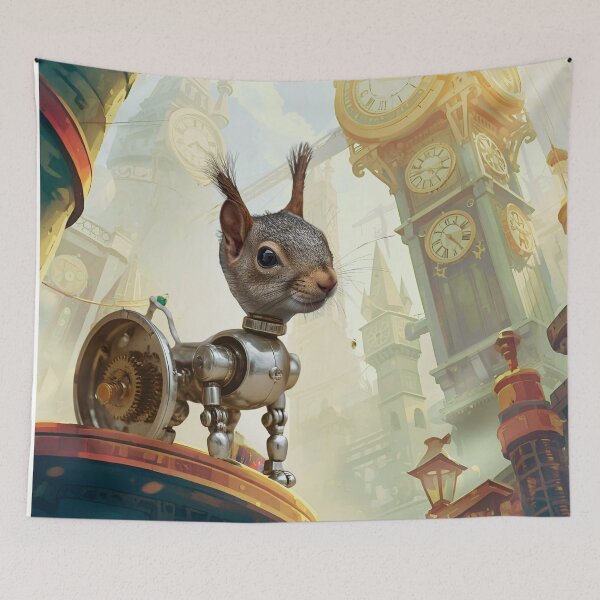 Item preview, Steampunk Cyborg Squirrel – Mechanical Rodent Illustration designed and sold by WildPawPrint.