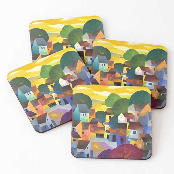 Item preview, 55 Vibrant Sunset Village Amid Lush Leaves designed and sold by MikeArmendariz.