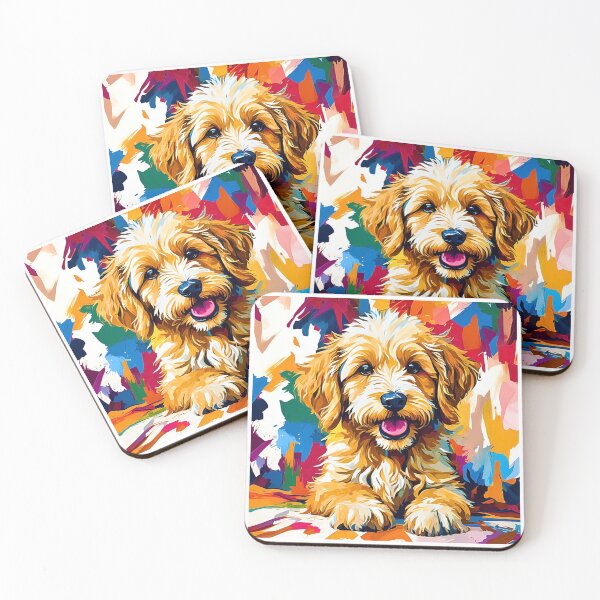 Item preview, Vibrant Modern Art Miniature Goldendoodle – Colorful Dog Lover Design designed and sold by Fredster1966.