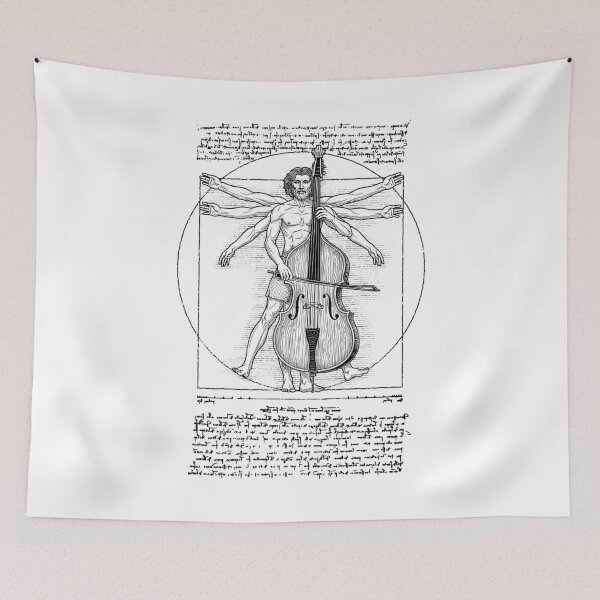 Item preview, Double Bass Bassist Vitruvian Man Leonardo Da Vinci Musician designed and sold by GrandeDuc.