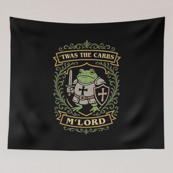 Item preview, Twas the Carbs Mlord Funny Medieval Frog designed and sold by pixeptional.