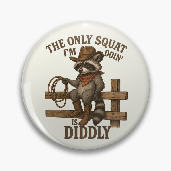Item preview, The Only Squat I'm Doin' is Diddly Raccoon Western Rodeo designed and sold by SunfullyYours.