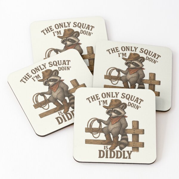 Item preview, The Only Squat I'm Doin' is Diddly Raccoon Western Rodeo designed and sold by SunfullyYours.