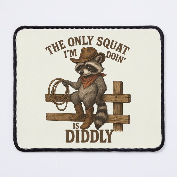 Item preview, The Only Squat I'm Doin' is Diddly Raccoon Western Rodeo designed and sold by SunfullyYours.