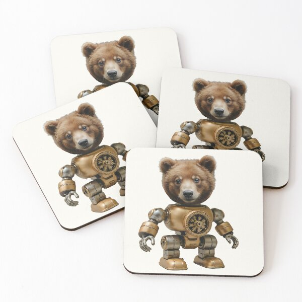 Item preview, Steampunk Cyborg Bear – Mechanical Bear Illustration designed and sold by WildPawPrint.