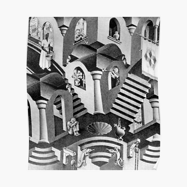 Escher geometric convex concave geometry Poster