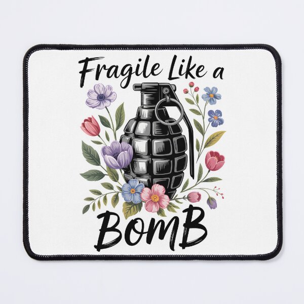 Item preview, Fragile Like a Bomb Floral Grenade Illustration designed and sold by Snifferius.