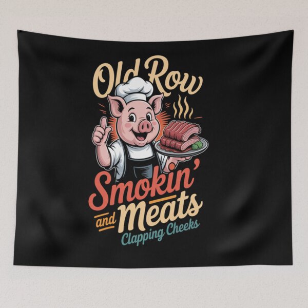 Item preview, Old Row Smokin' Meats And Clapping Cheeks BBQ designed and sold by AntonietHaag.