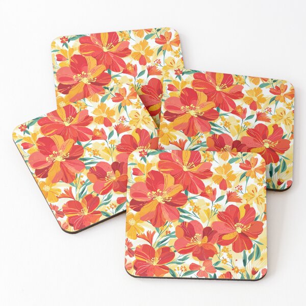 Item preview, Red Yellow Floral Abstract designed and sold by CoolPixels.