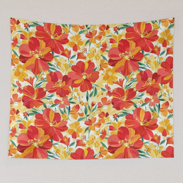 Item preview, Red Yellow Floral Abstract designed and sold by CoolPixels.