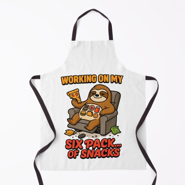 Item preview, Working On My Six Pack of Snacks – Funny Sloth Food Humor Design designed and sold by Designforyou86.