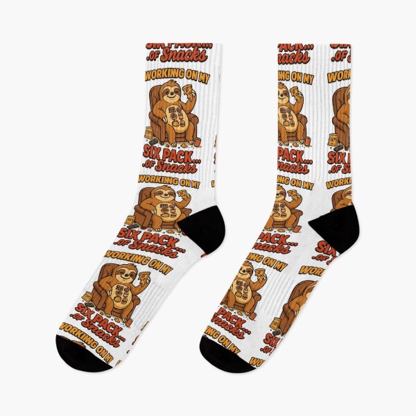 Item preview, Working On My Six Pack of Snacks – Funny Sloth Food Humor Design designed and sold by Designforyou86.