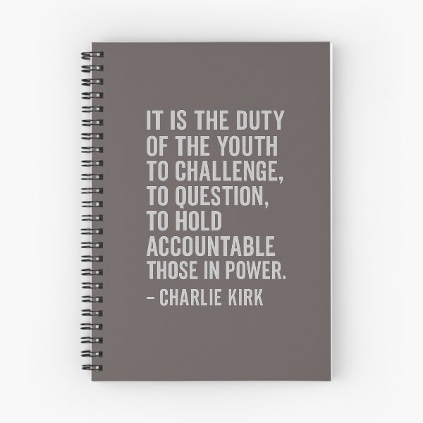 Item preview, Charlie Kirk Quote – Duty of the Youth to Challenge Power Distressed Typography Design designed and sold by Meandmyshop.