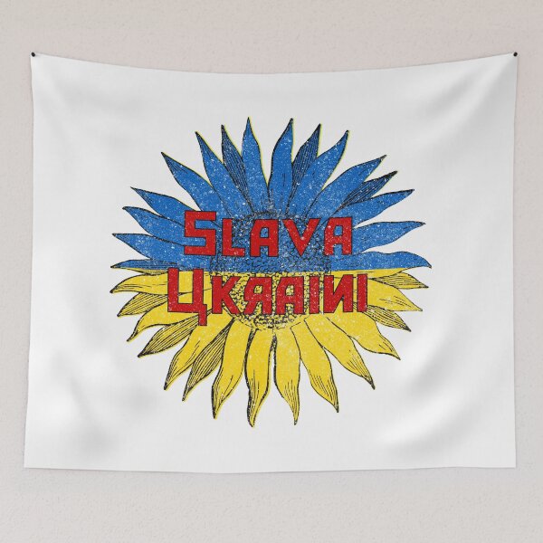 Item preview, Slava Ukraini Sunflower - Ukrainian Flag Pride Distressed designed and sold by DonDoodle.