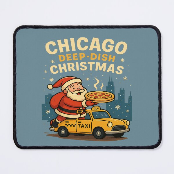 Item preview, Christmas Around the World – Santa Claus Chicago Deep-Dish Pizza | Merry Christmas Travel World Tour designed and sold by Globalcitytees.