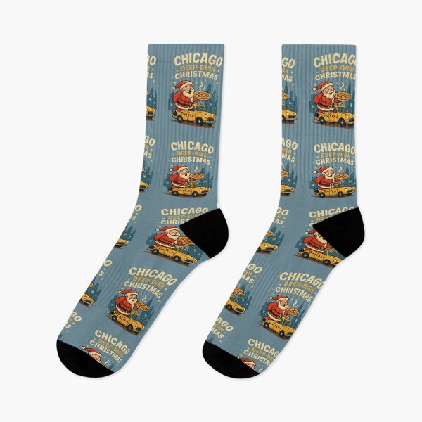 Item preview, Christmas Around the World – Santa Claus Chicago Deep-Dish Pizza | Merry Christmas Travel World Tour designed and sold by Globalcitytees.