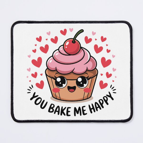 Item preview, Cute Cupcake Kawaii Design | You Bake Me Happy Valentine’s Day Sweet Food Art designed and sold by Cozyscribbles.